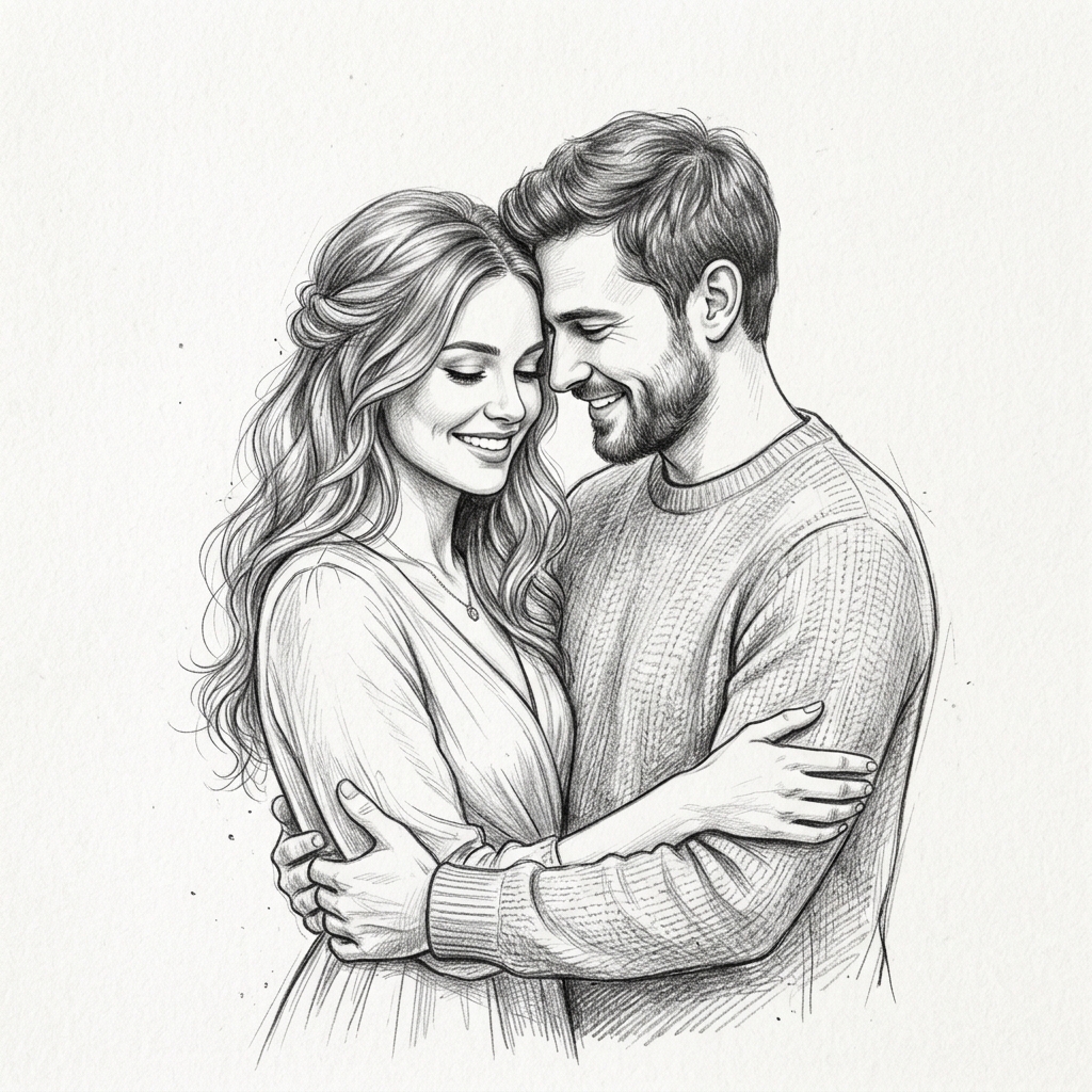 Couple Art Pencil Sketch