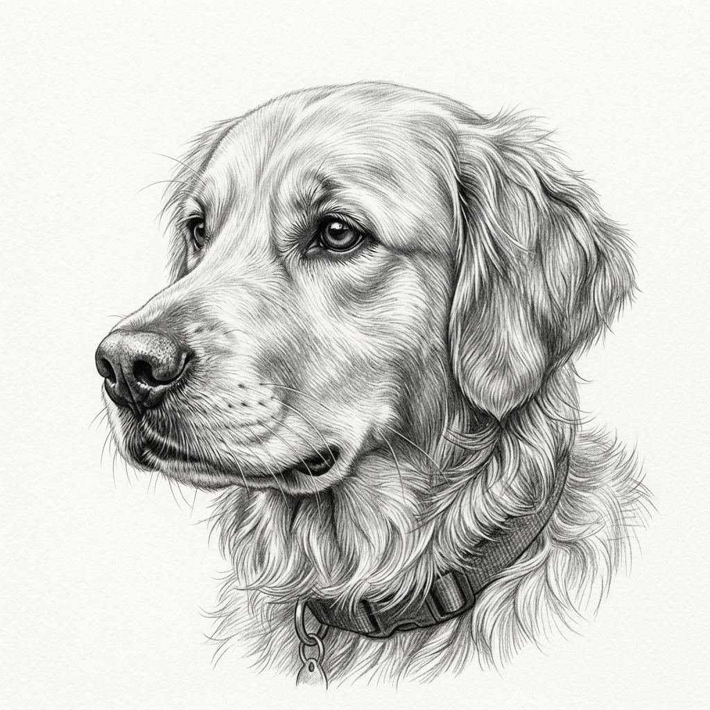 Detailed Pet Portrait Drawing
