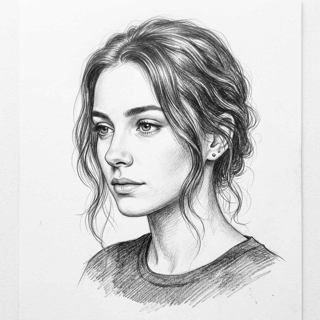 Custom Handmade Sketch of a person